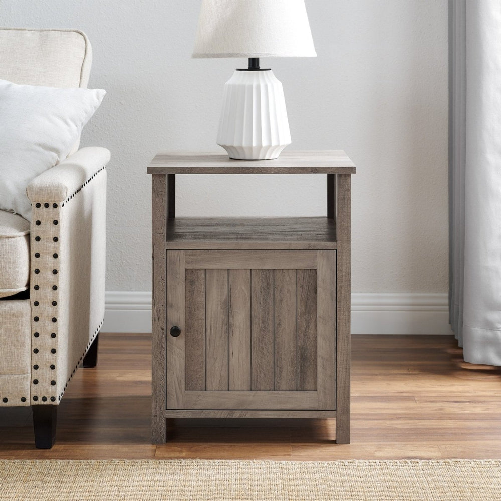 Walker Edison Craig Grooved Door Nightstand / Side Table - lily & onyx