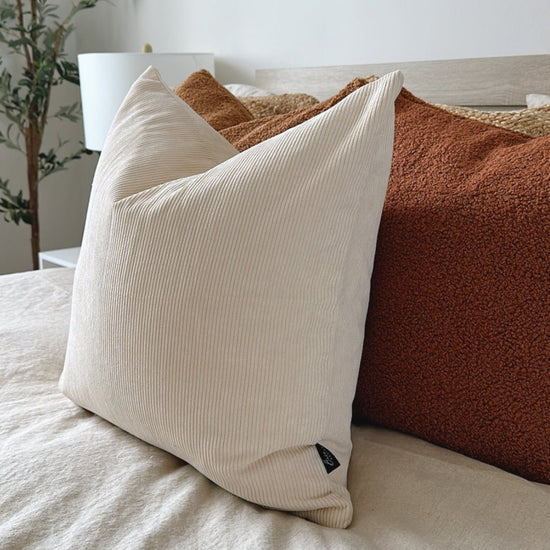 Busa Designs Cream Corduroy Pillow Cover - lily & onyx