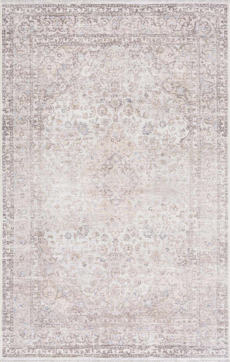 Hauteloom Cream Holi-2301 Washable Area Rug - lily & onyx