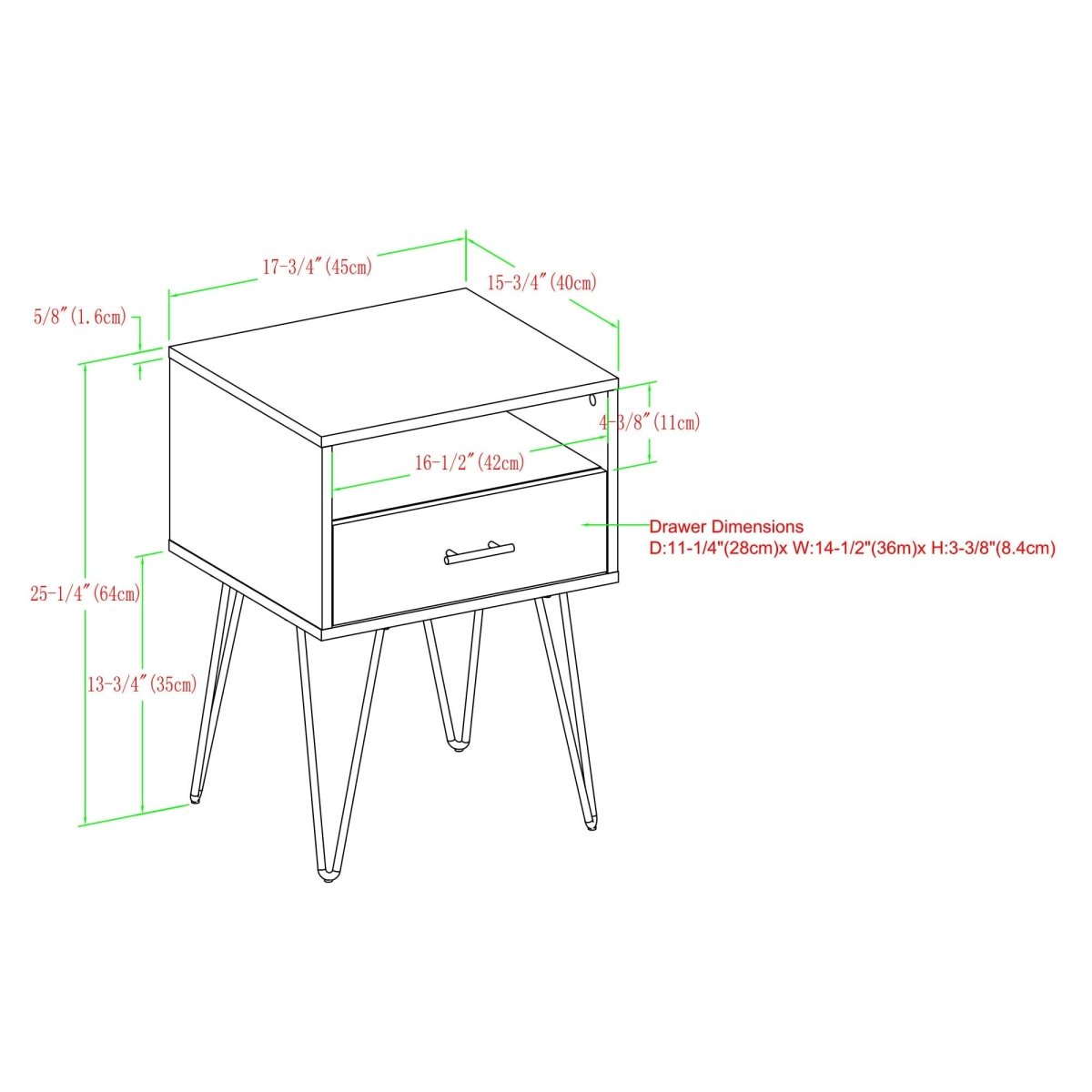 Walker Edison Croft Nightstand / Side Table, Set of 2 - lily & onyx