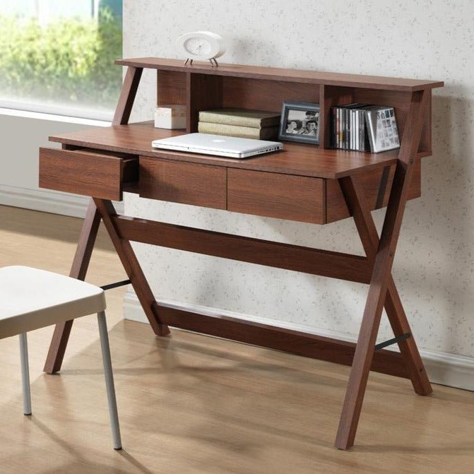 
                      
                        Baxton Studio Crossroads Sonoma Oak Writing Desk II - lily & onyx
                      
                    