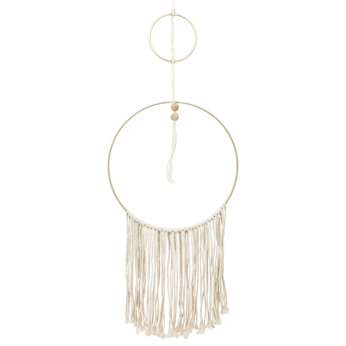 Sagebrook Home Curvy Metal Hanging Wall Accent with Tassels, Natural, 30"H - lily & onyx