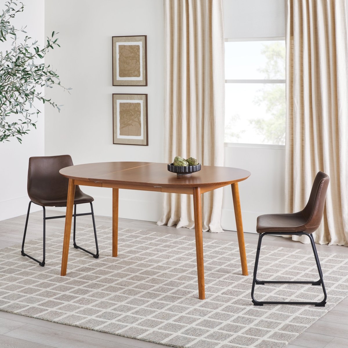 Walker Edison Damsel Mid-Century Extension Dining Table - lily & onyx