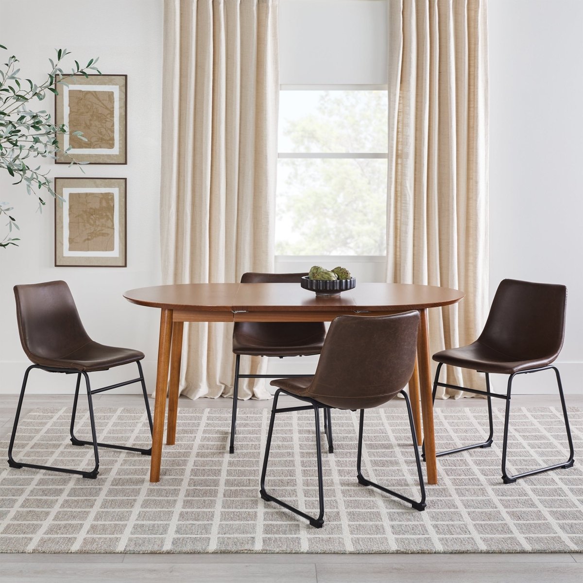 Walker Edison Damsel Mid-Century Extension Dining Table - lily & onyx