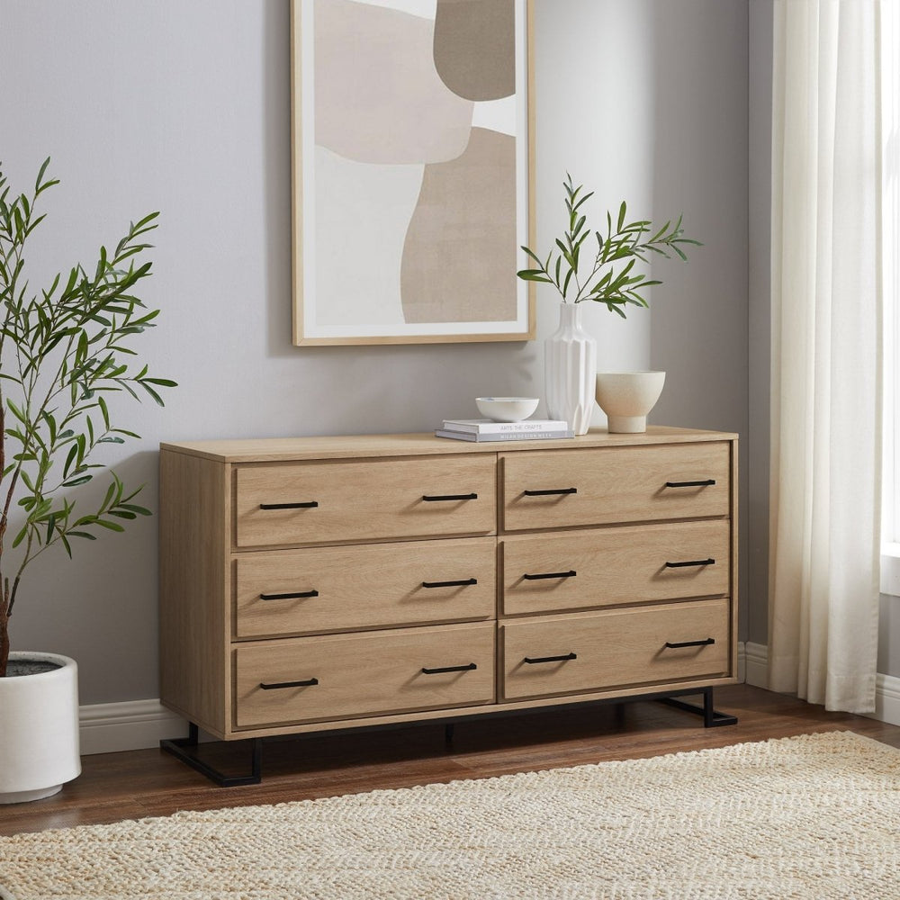 Walker Edison Danae Modern Wood and Metal L-Leg Dresser - lily & onyx