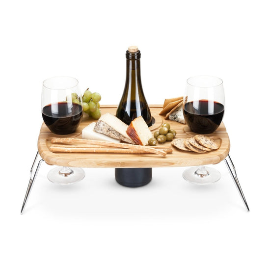 TRUE Dash™ Bamboo Wood Wine Picnic Table - lily & onyx