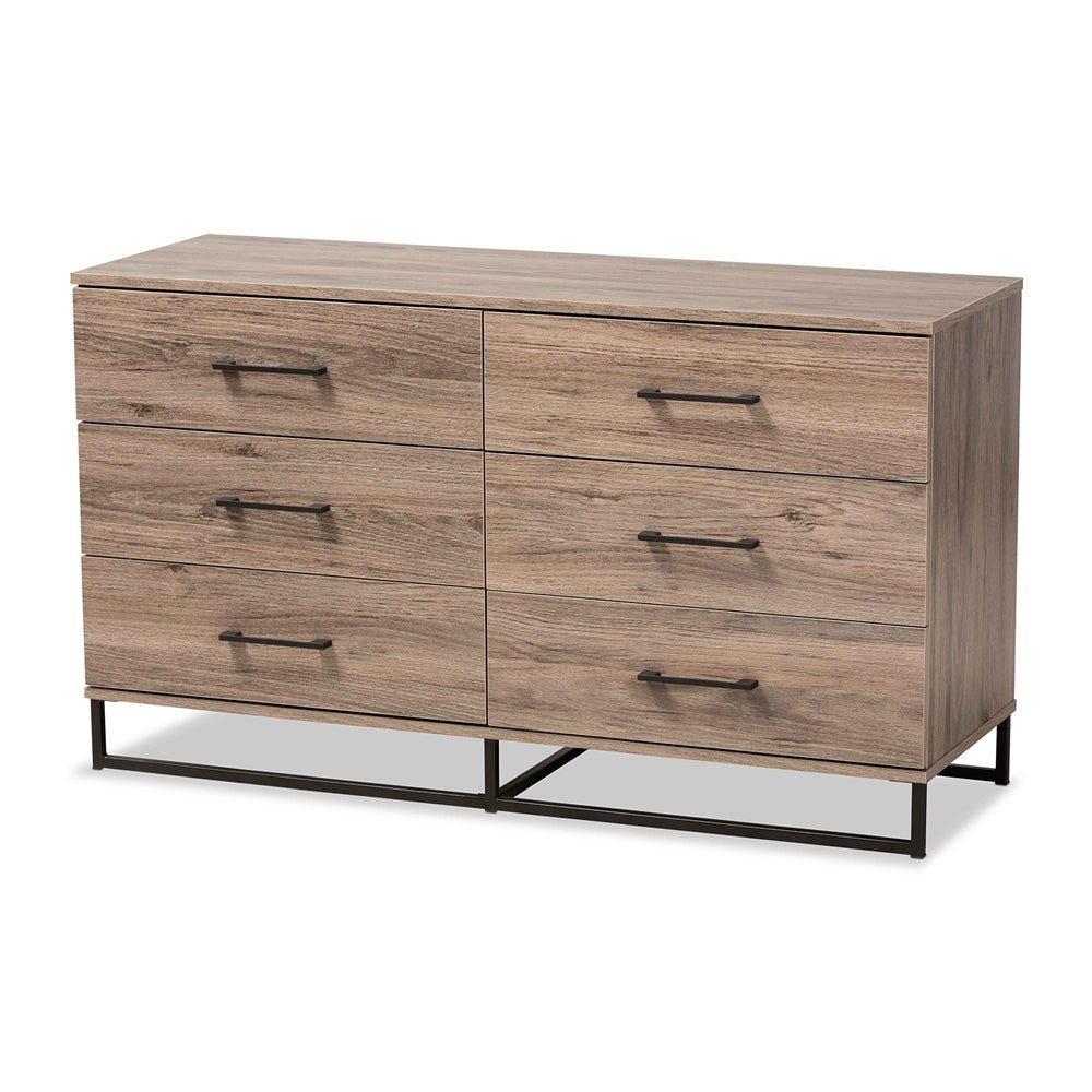 
                      
                        Baxton Studio Daxton Modern And Contemporary Rustic Oak Finished Wood 6 Drawer Dresser - lily & onyx
                      
                    