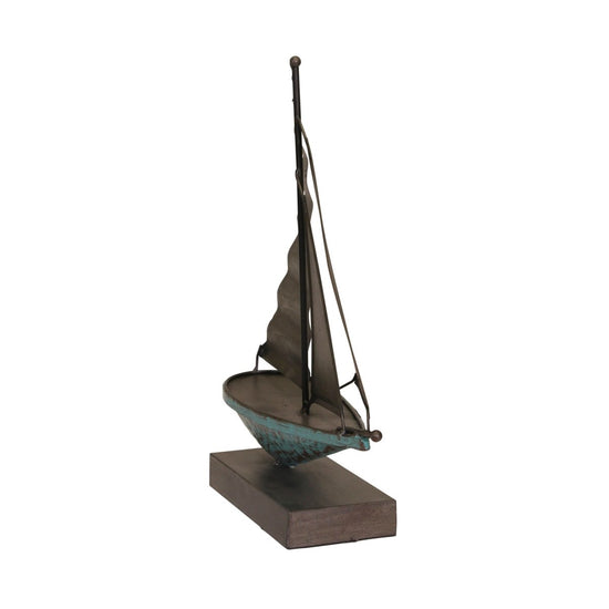 Load image into Gallery viewer, Sagebrook Home Decorative Galvanized Iron Metal Sailboat Figurine - lily &amp;amp; onyx
