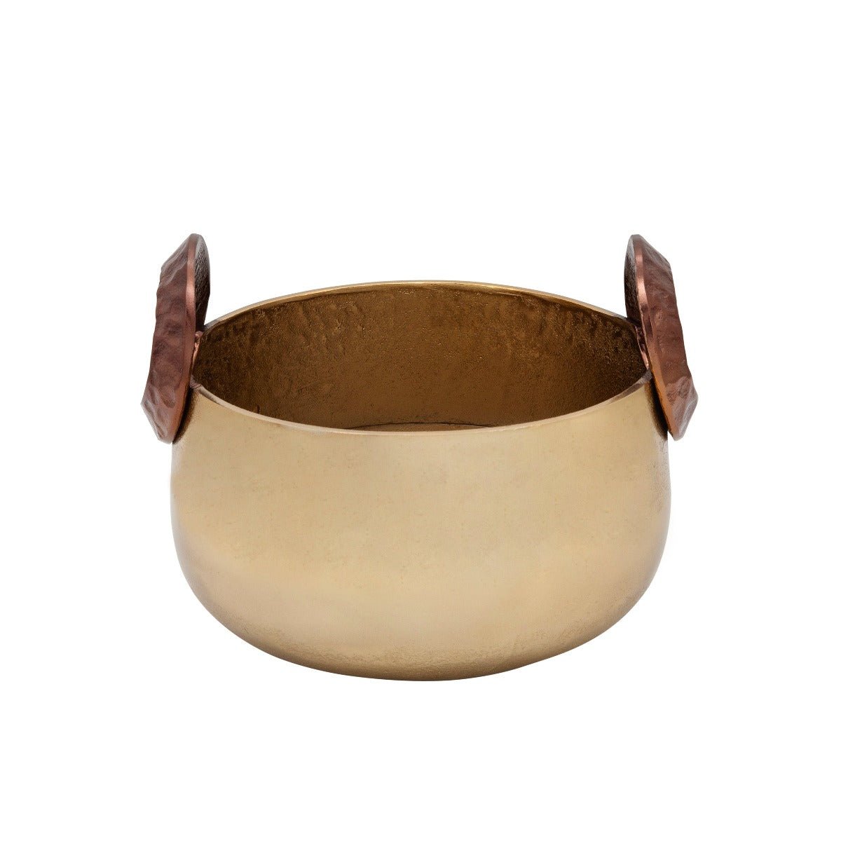 Sagebrook Home Decorative Gold Metal Bowl With Handles, Set of 2 - 10