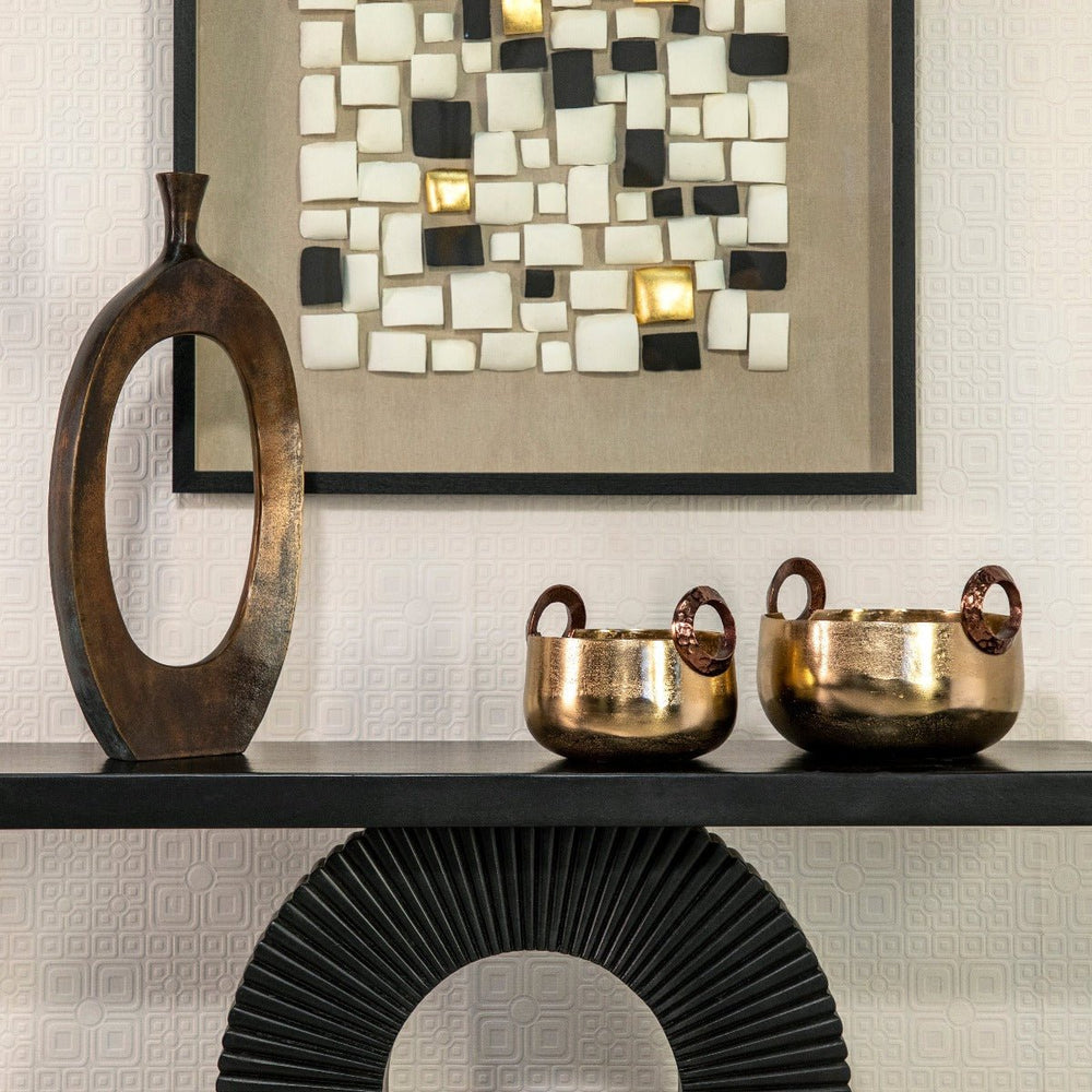 
                      
                        Sagebrook Home Decorative Gold Metal Bowl With Handles, Set of 2 - 10"/12" - lily & onyx
                      
                    