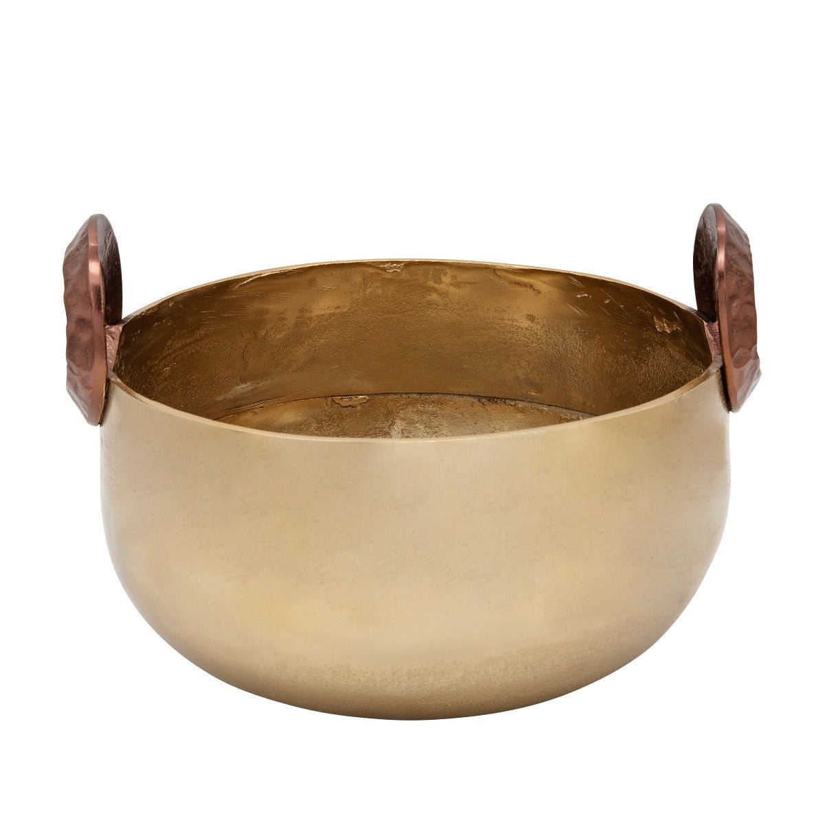 Sagebrook Home Decorative Gold Metal Bowl With Handles, Set of 2 - 10