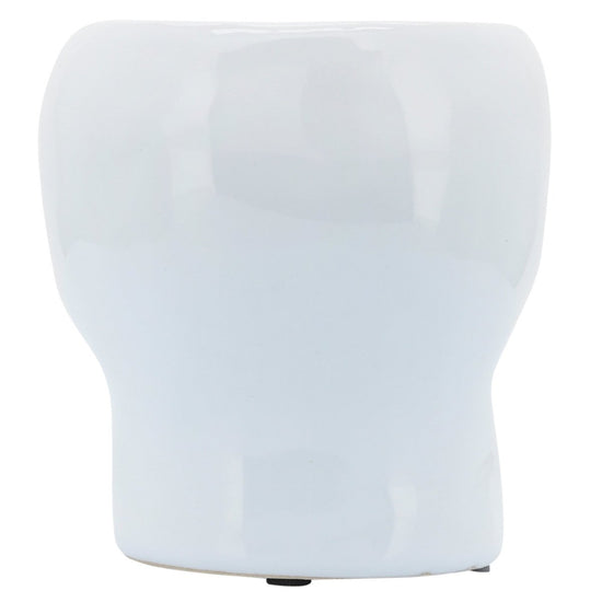 Sagebrook Home Decorative White Ceramic Skull Vase with Glossy Finish, 5" - lily & onyx