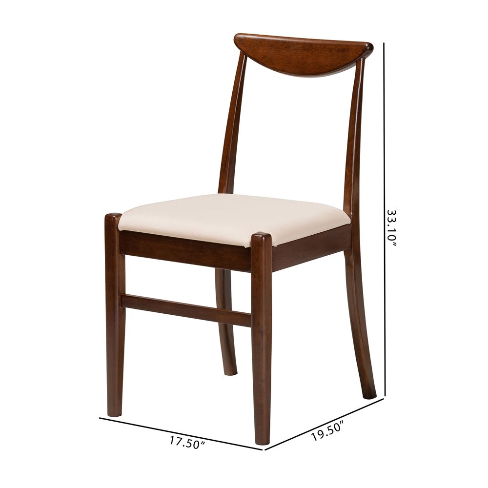 
                      
                        Baxton Studio Delphina Mid-Century Modern Upholstered Fabric & Dark Brown Wood 2-Piece Dining Chair Set - lily & onyx
                      
                    