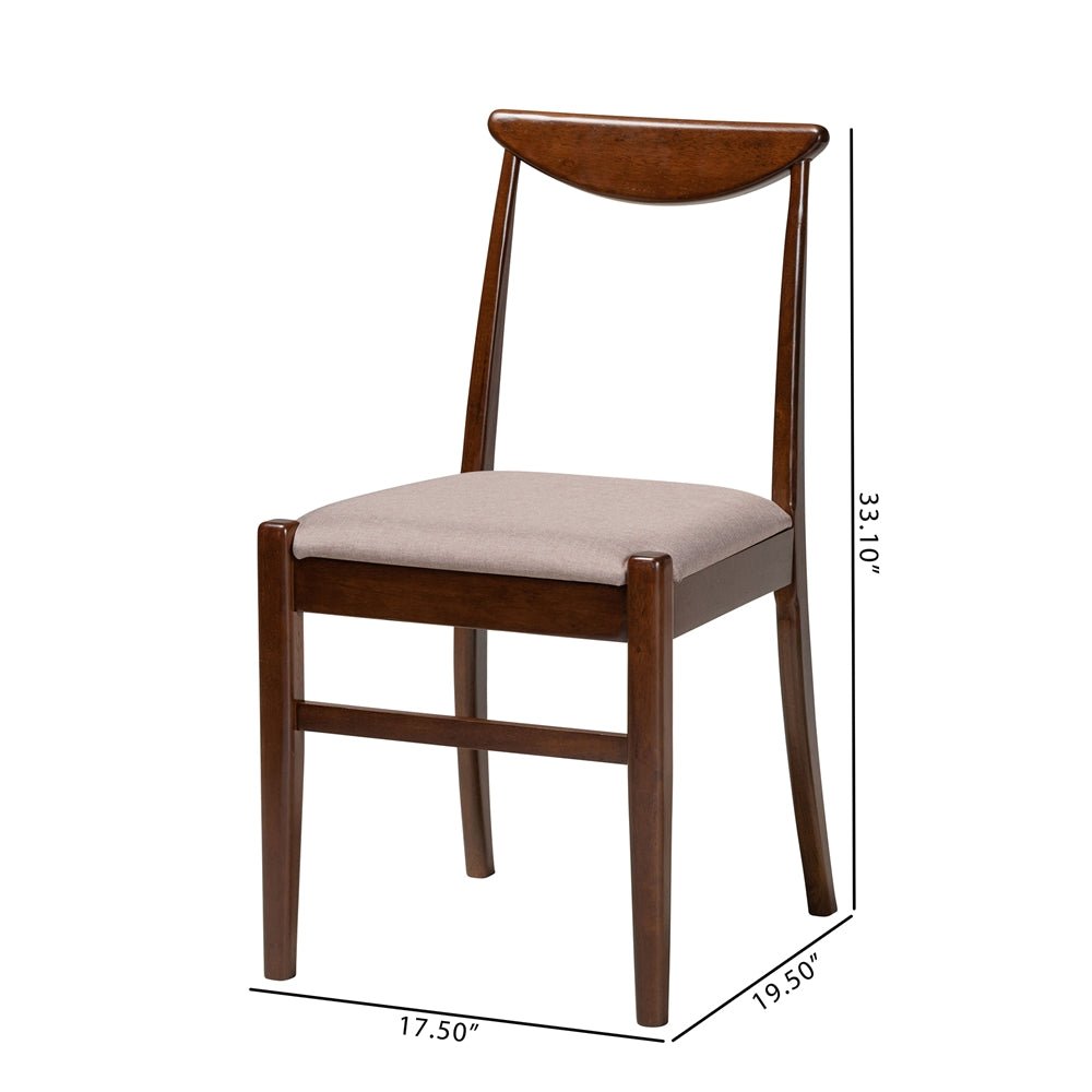 
                      
                        Baxton Studio Delphina Mid-Century Modern Upholstered Fabric & Dark Brown Wood 2-Piece Dining Chair Set - lily & onyx
                      
                    