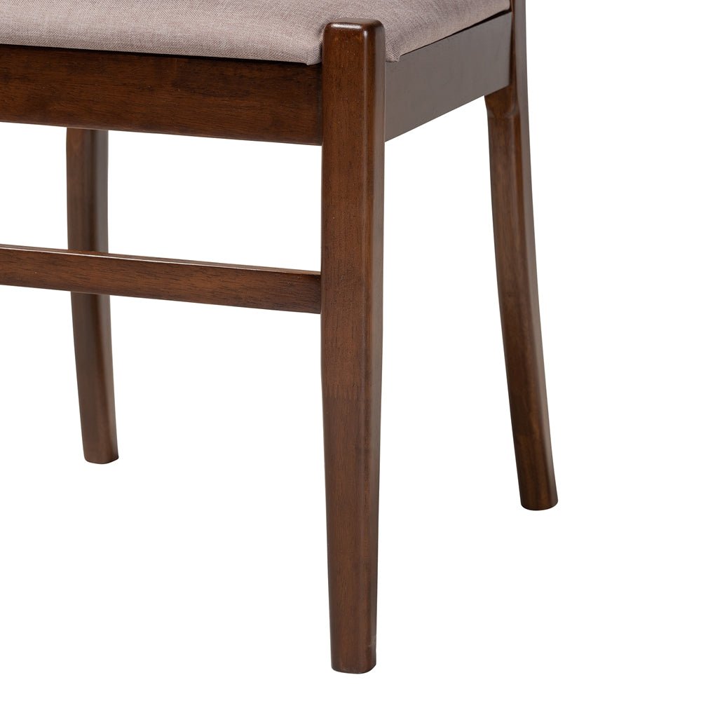 
                      
                        Baxton Studio Delphina Mid-Century Modern Upholstered Fabric & Dark Brown Wood 2-Piece Dining Chair Set - lily & onyx
                      
                    