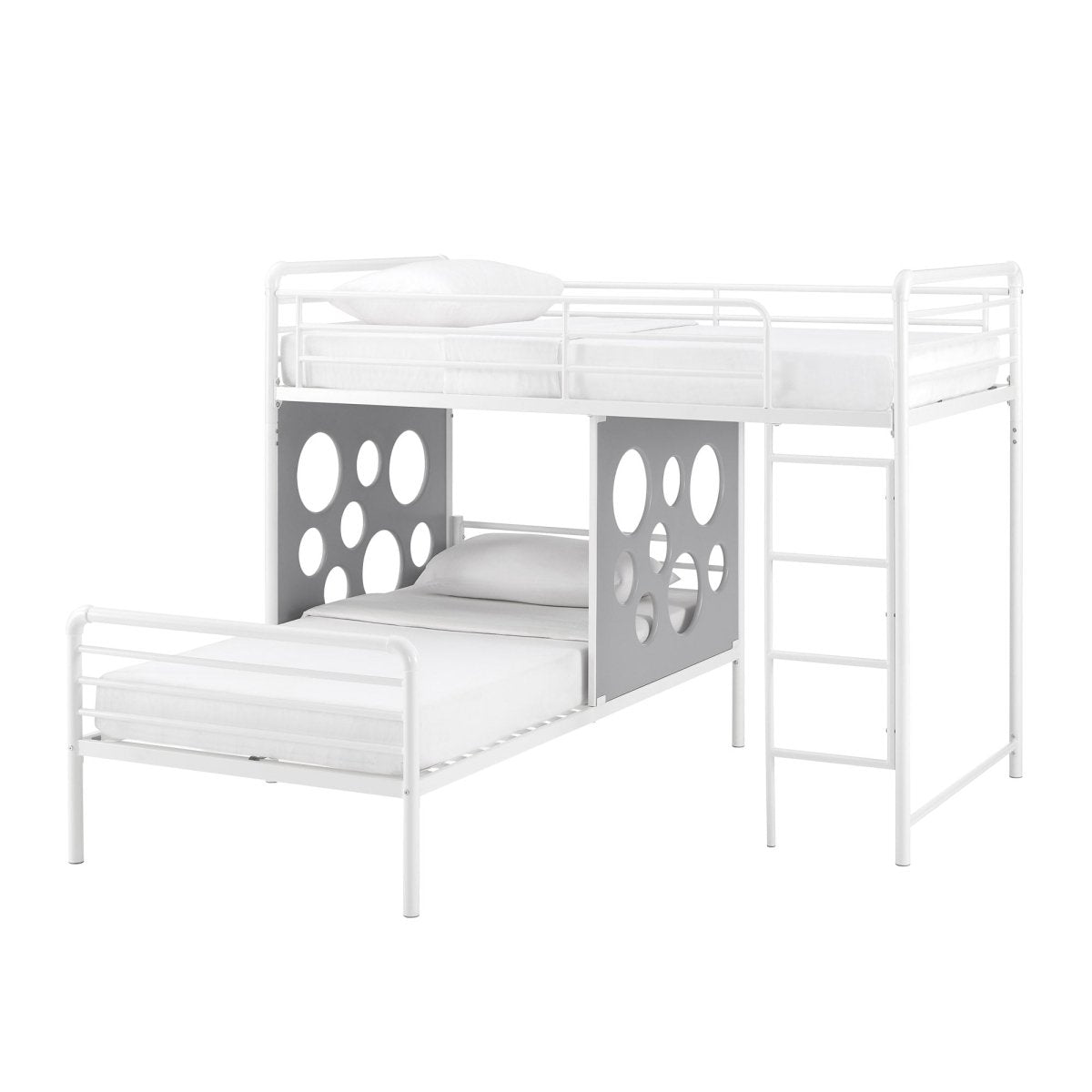 Walker Edison Devan 60" L-Shape Bunk Bed with Cut Out Panels - lily & onyx