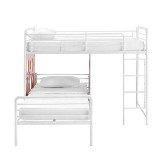 Walker Edison Devan 60" L-Shape Bunk Bed with Cut Out Panels - lily & onyx