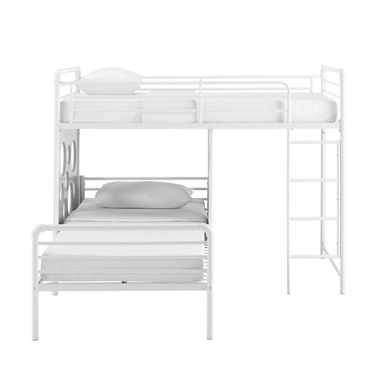 Walker Edison Devan 60" L-Shape Bunk Bed with Cut Out Panels - lily & onyx