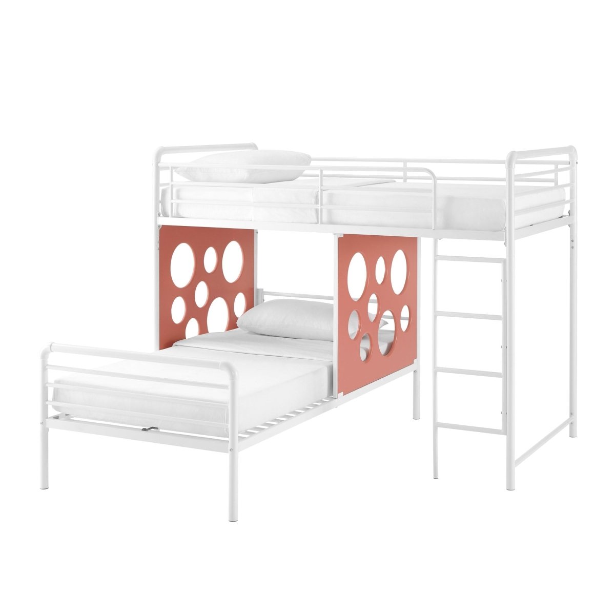 Walker Edison Devan 60" L-Shape Bunk Bed with Cut Out Panels - lily & onyx