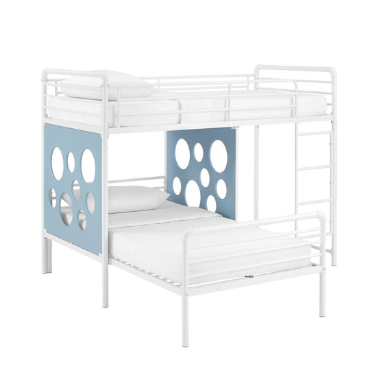 Walker Edison Devan 60" L-Shape Bunk Bed with Cut Out Panels - lily & onyx