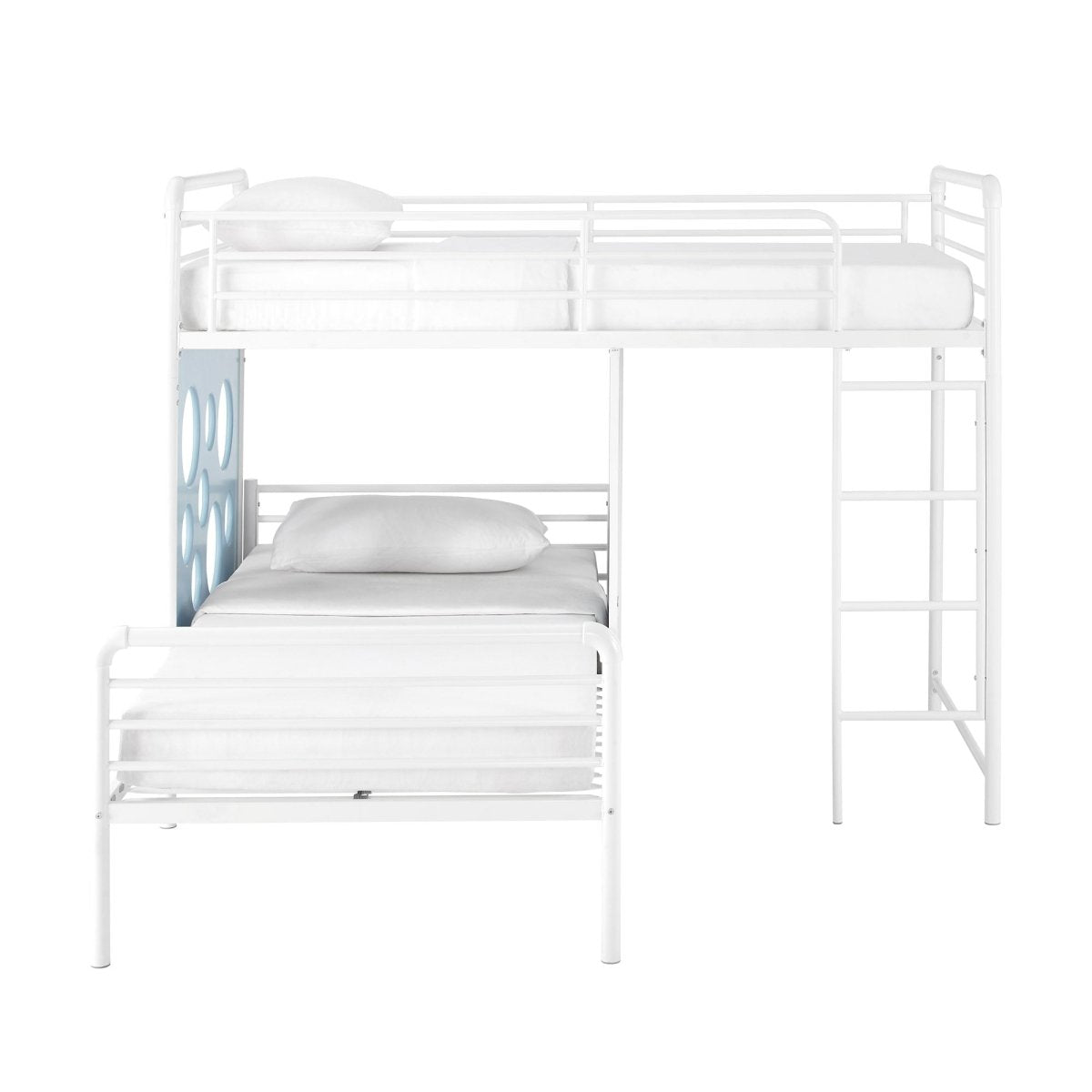 Walker Edison Devan 60" L-Shape Bunk Bed with Cut Out Panels - lily & onyx