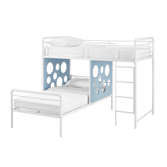 Walker Edison Devan 60" L-Shape Bunk Bed with Cut Out Panels - lily & onyx