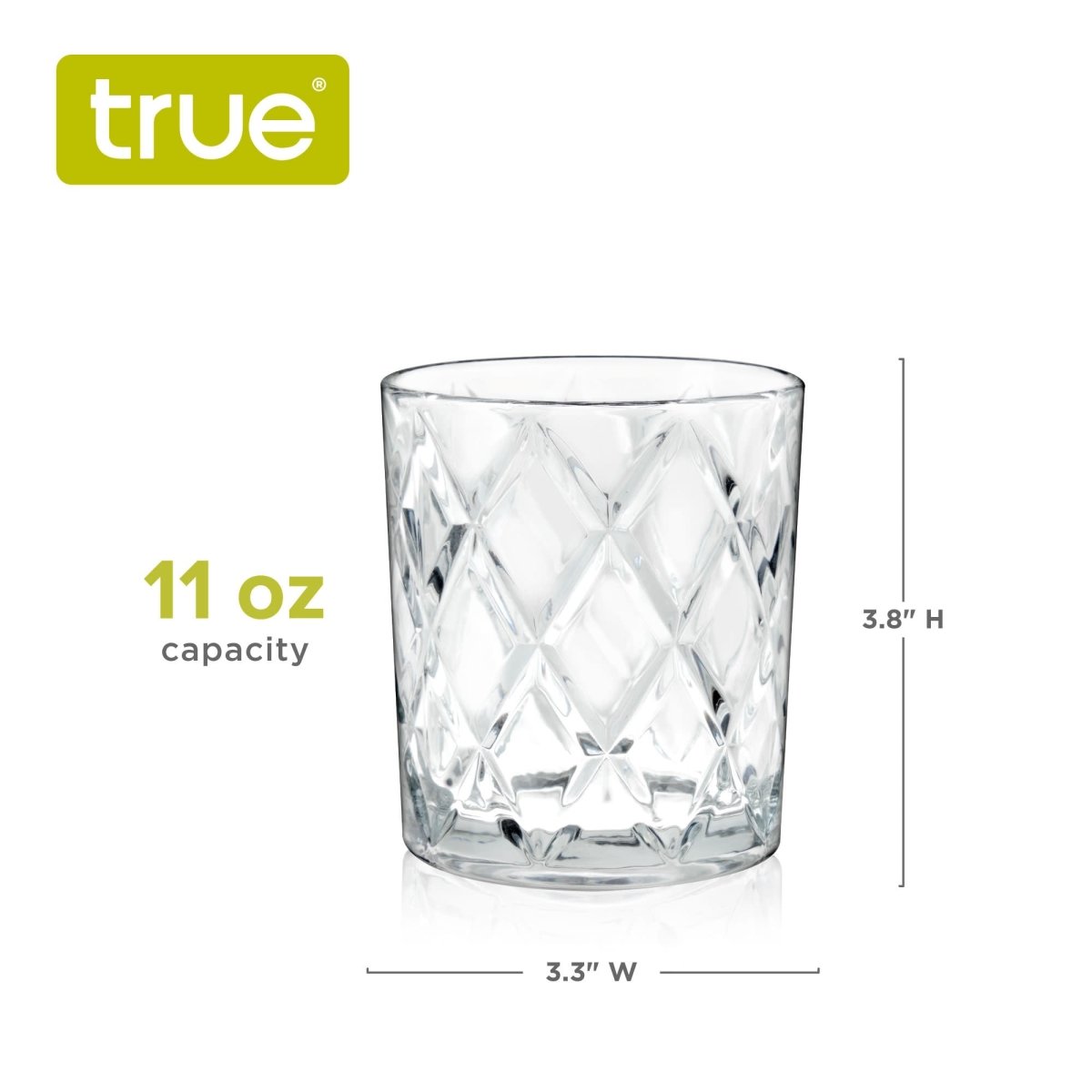 TRUE Diamond Faceted Cocktail Glasses, Set of 4 - lily & onyx