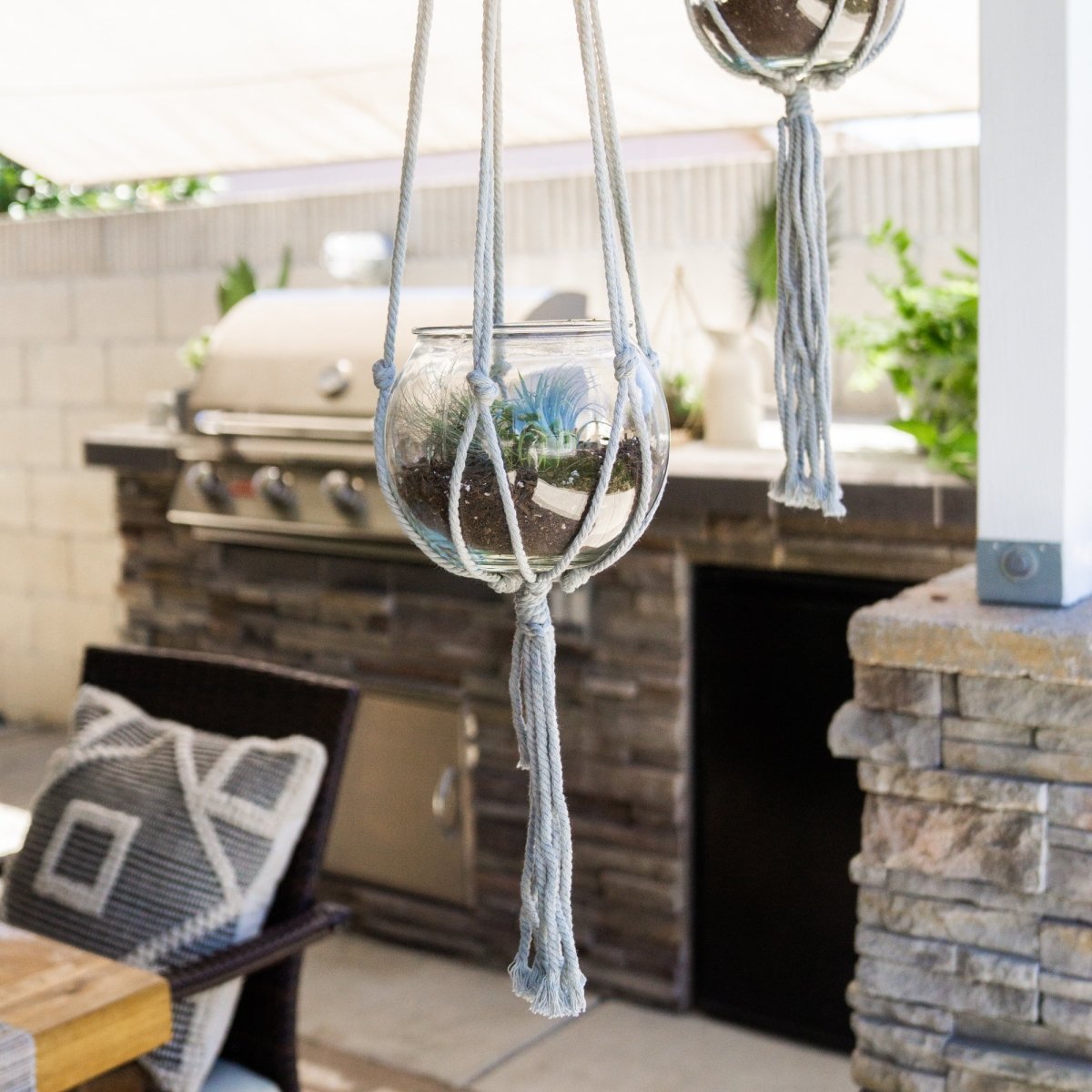 dyed macrame plant hanger Ombre Macrame Plant Hanger 36" - Dip-Dyed
