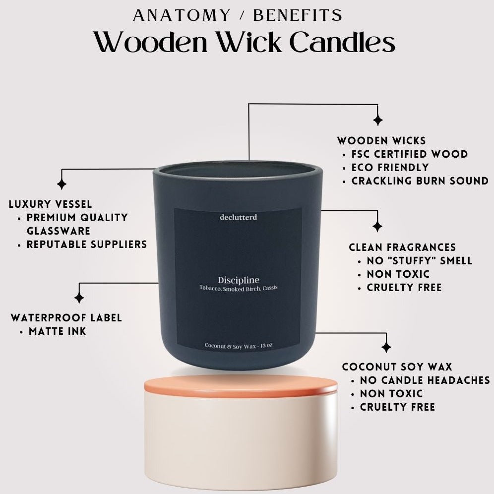 declutterd Discipline Wood Wick Candle - lily & onyx