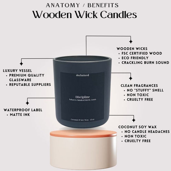 declutterd Discipline Wood Wick Candle - lily & onyx