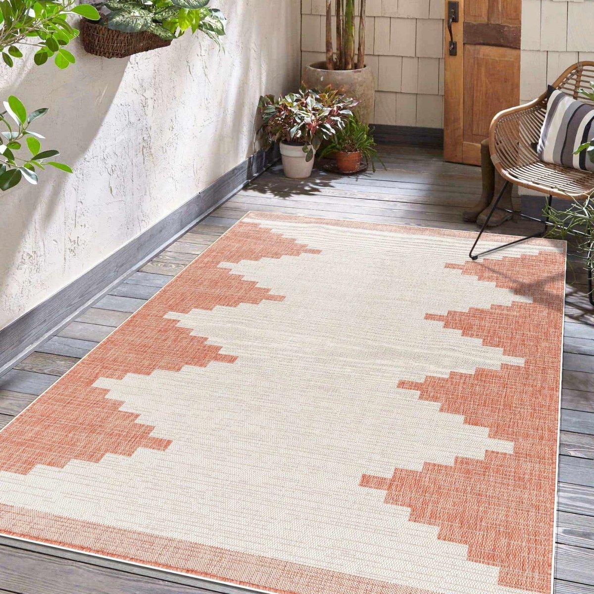 Hauteloom Djugun Terracota Outdoor Rug - lily & onyx