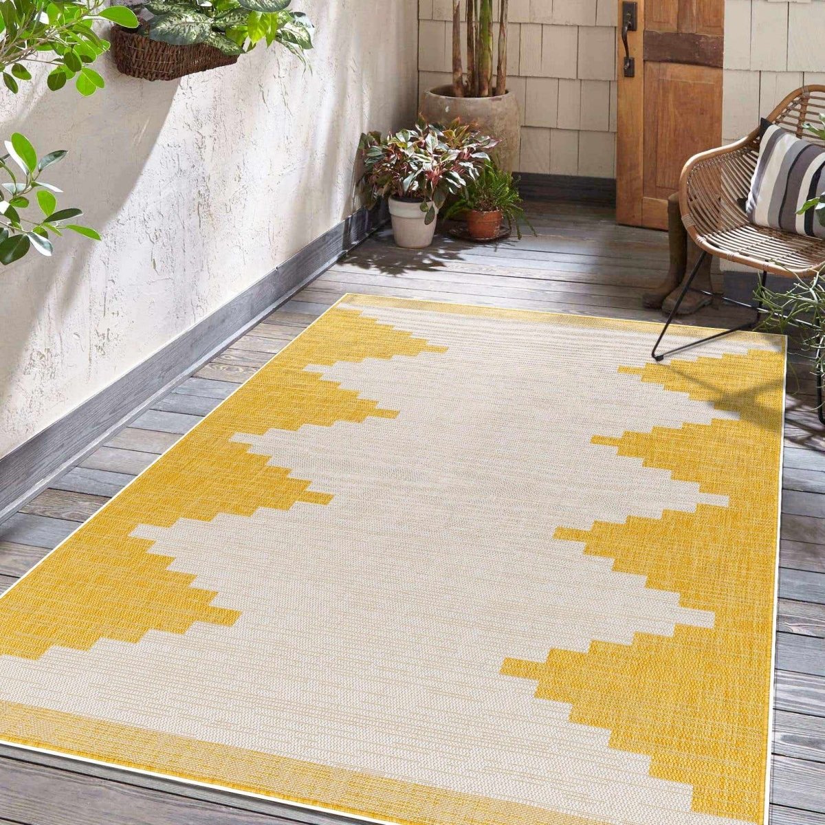 Hauteloom Djugun Yellow Outdoor Rug - lily & onyx