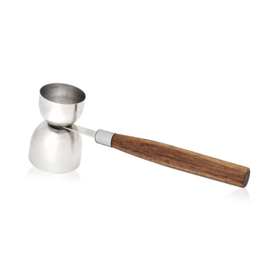 Viski Double Jigger with Acacia Wood Handle - lily & onyx