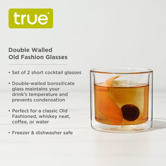 TRUE Double Walled Old Fashioned Glasses, Set of 2 - lily & onyx