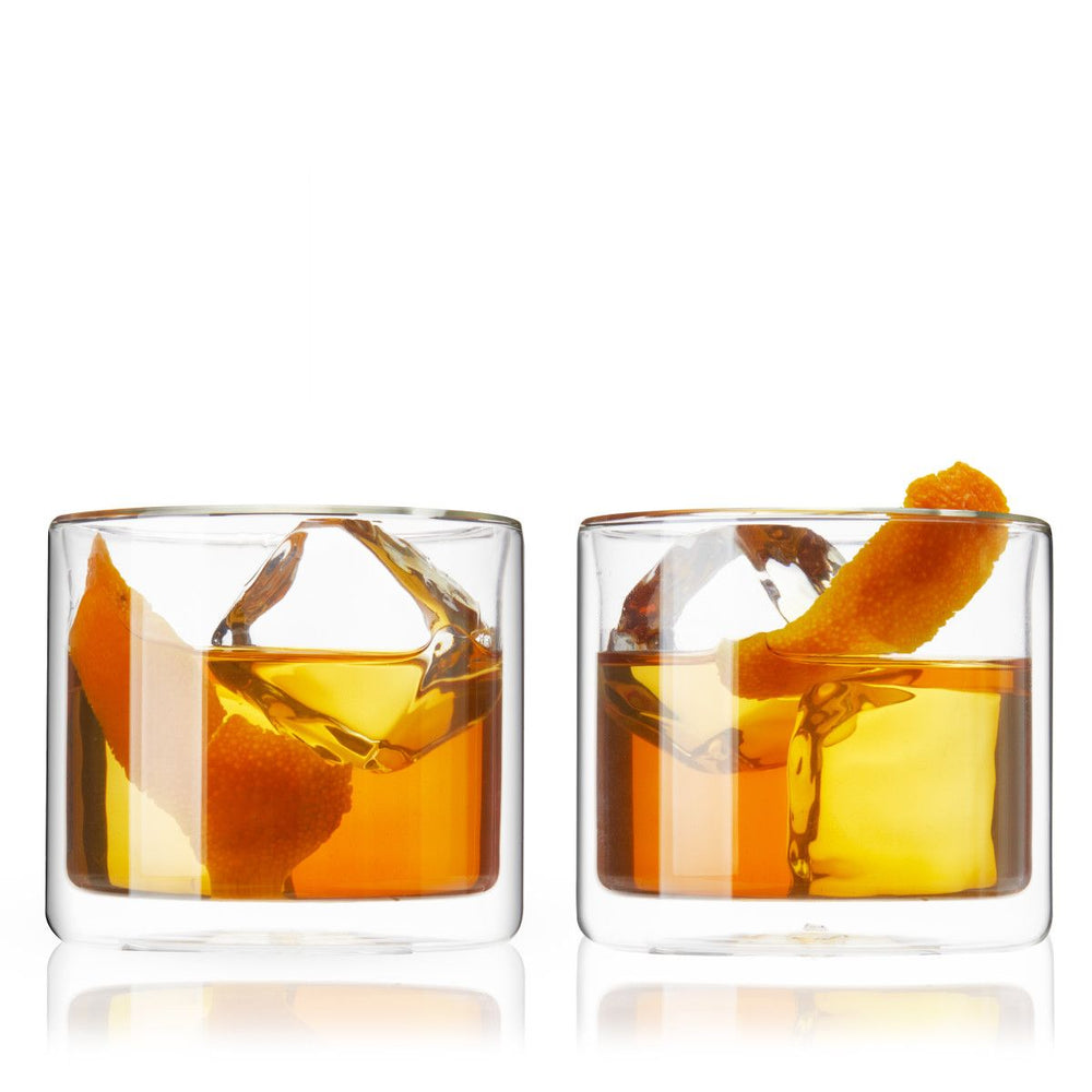 TRUE Double Walled Old Fashioned Glasses, Set of 2 - lily & onyx