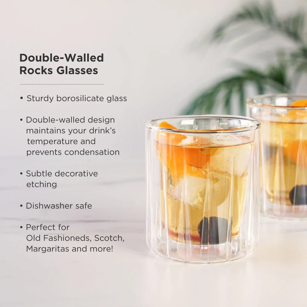 
                      
                        Viski Double Walled Rocks Glass, Set of 2 - lily & onyx
                      
                    