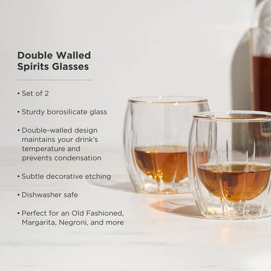 Load image into Gallery viewer, Viski Double Walled Spirits Glasses, Set of 2 - lily &amp;amp; onyx
