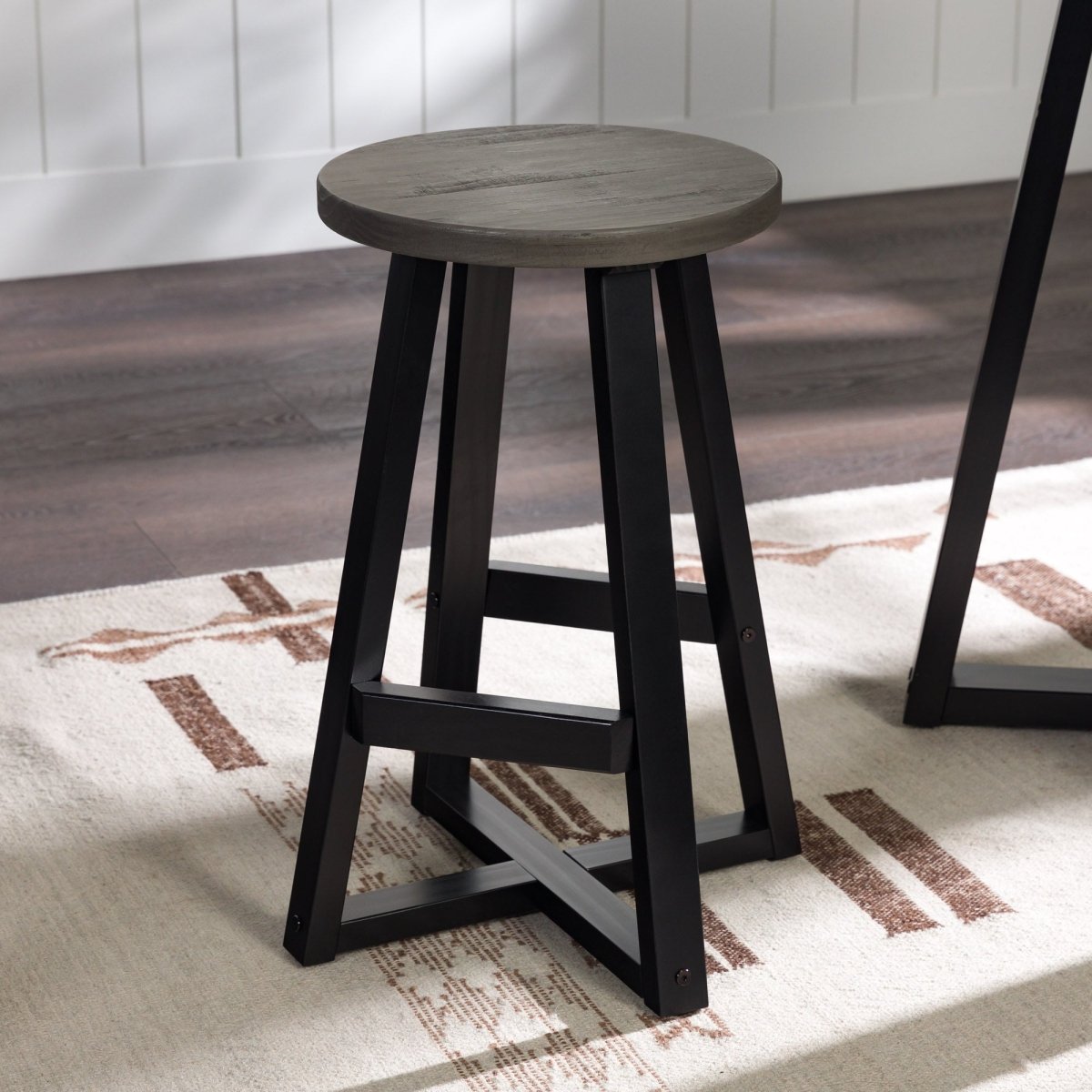 Walker Edison Durango 24" Distressed Wood Counter Stool - lily & onyx