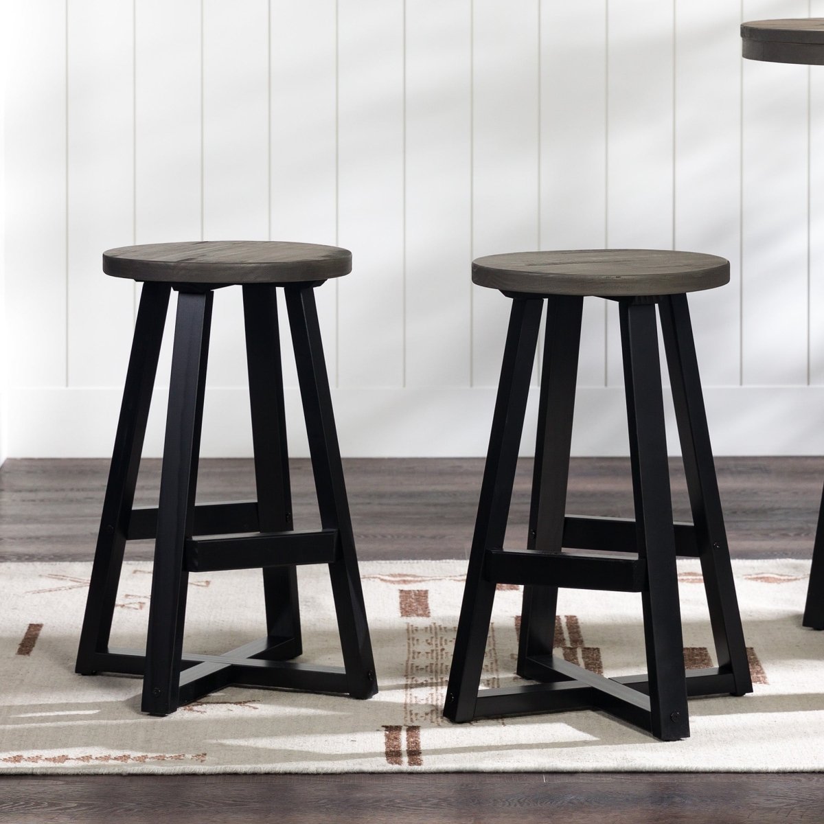 Walker Edison Durango 24" Distressed Wood Counter Stool - lily & onyx