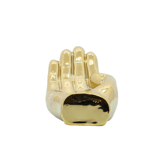 Asking Hand Ceramic Figurine, 8" - Gold