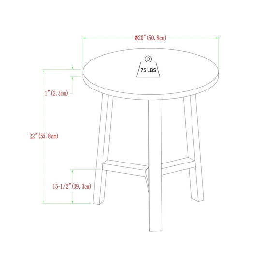 Walker Edison Emerson Simple 3-Leg Round Side Table - lily & onyx