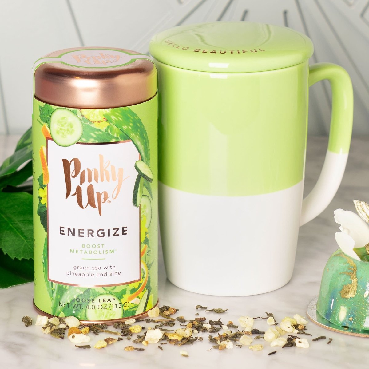 Load image into Gallery viewer, Pinky Up Energize Loose Leaf Tea Tins - lily &amp;amp; onyx
