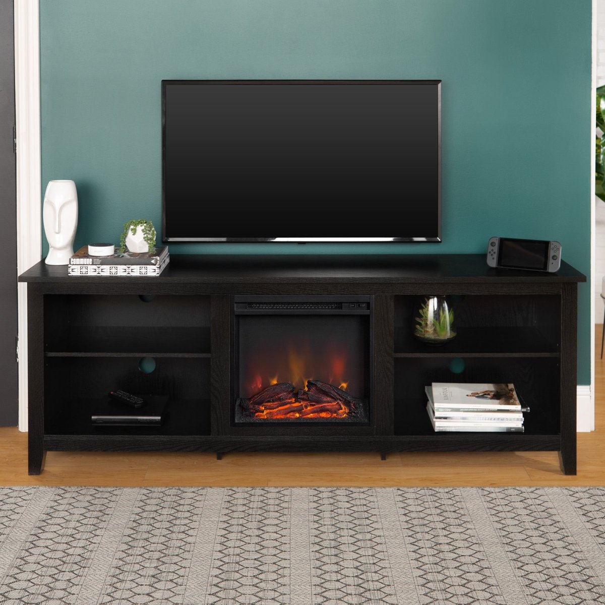 Walker Edison Essential Fireplace TV Stand - lily & onyx