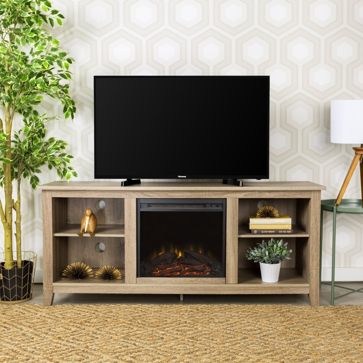 Walker Edison Essential Fireplace TV Stand - lily & onyx