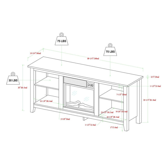 Walker Edison Essential Fireplace TV Stand - lily & onyx