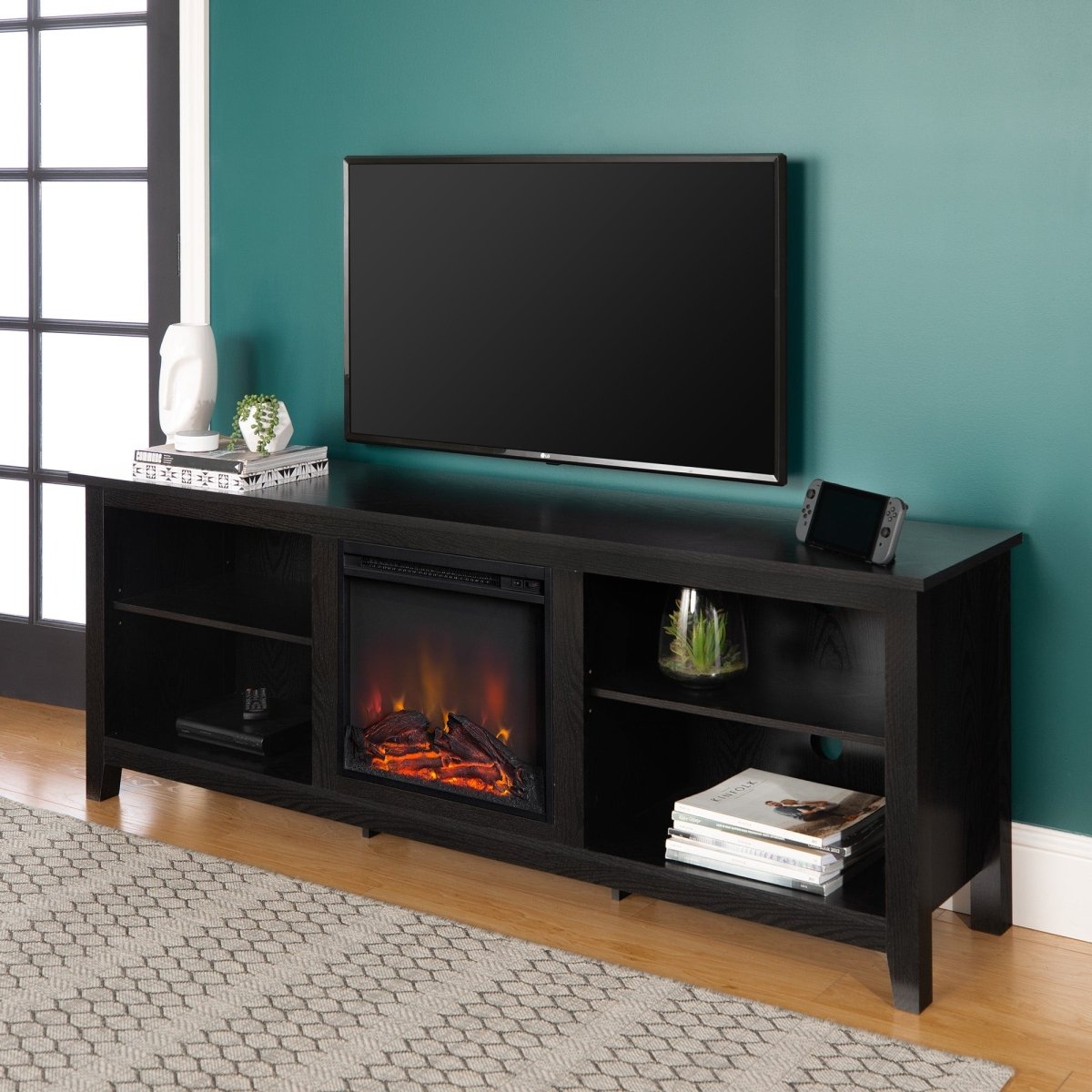 Walker Edison Essential Fireplace TV Stand - lily & onyx