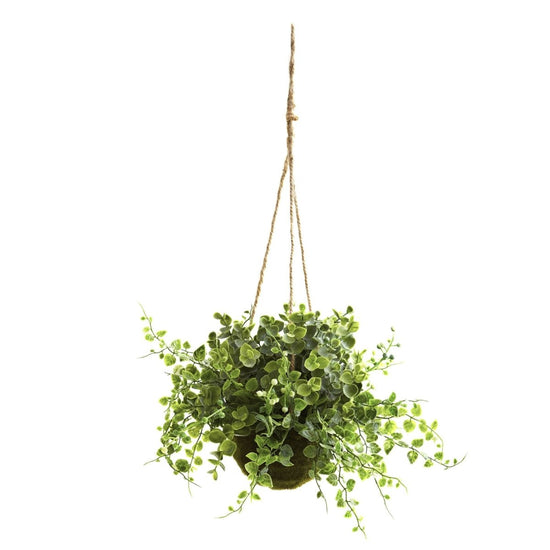 Nearly Natural Eucalyptus, Maiden Hair & Berry Hanging Basket, Set Of 3 - lily & onyx
