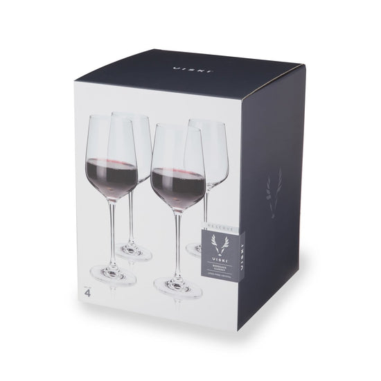 Viski European Crystal Bordeaux Glasses, Set of 4 - lily & onyx
