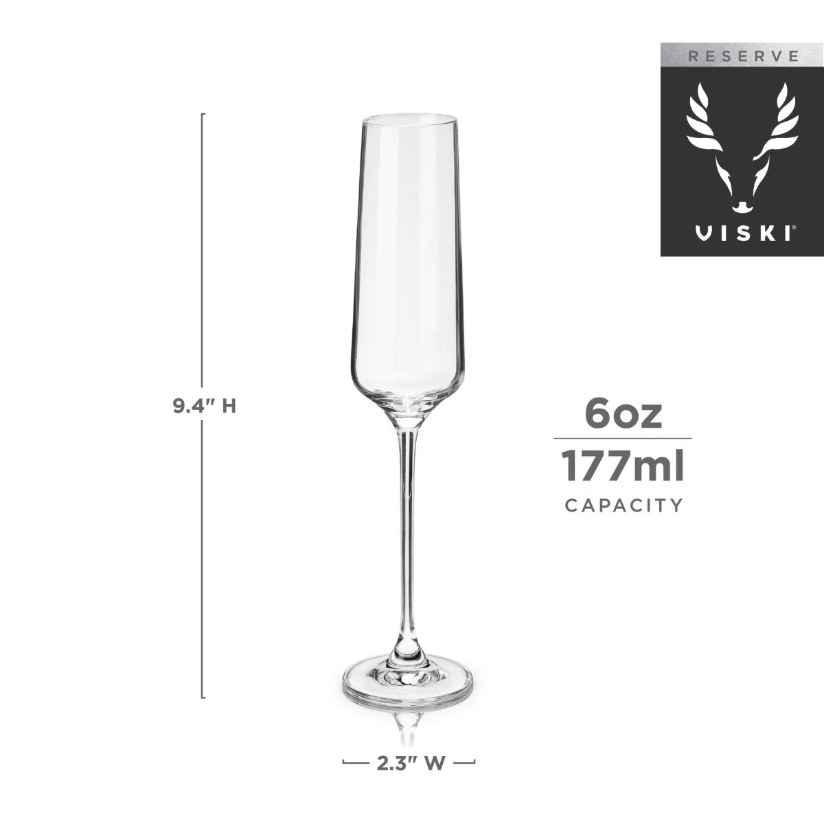 ELIXIR Glassware Flat Bottom Crystal Champagne Flutes Set of 4 *Y