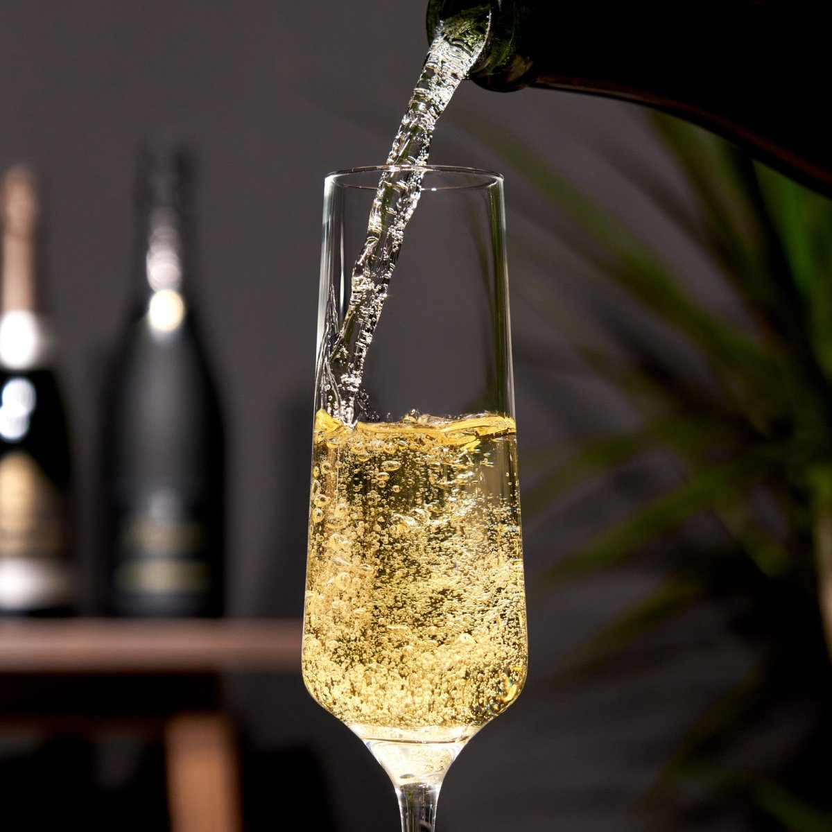 Genoa 12 oz. Lead-Free Crystal Champagne Flutes (Set of 4)